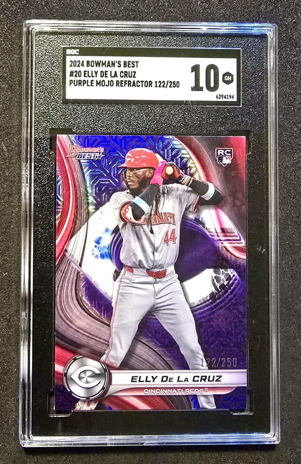 2024 Bowman's Best Elly De La Cruz #20 Rookie Purple Mojo /250 Gem 10