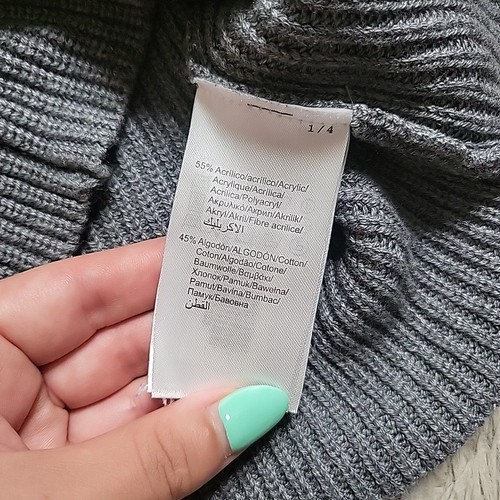 Nukutavake Cardigan Sweater Size 8 Gray Ribbed Knit NK Fall Winter School - Picture 10 of 13