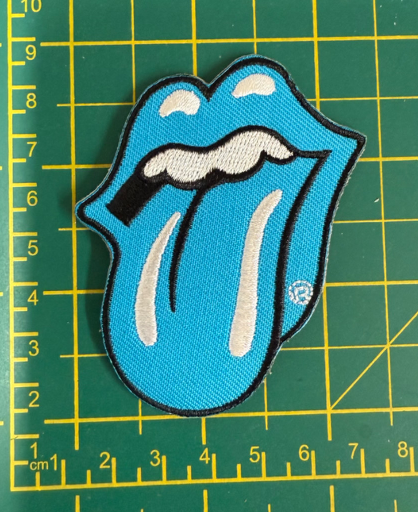 Rolling Stones Stones Blue Lips Woven Sew Or Iron On Patch Officially Licensed