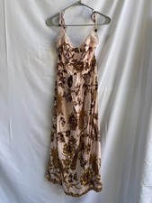 FARM Rio Tropical Pink Laces Midi Dress Size M (Small Stain)