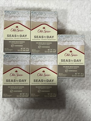Old Spice Bar Soap Seas The Day Eucalyptus & Coconut Cream 5 Oz Lot Of 5