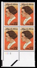 US Scott # 2146, Abigail Adams, Plate Block of (4) 1985 22¢ Stamps, MNH