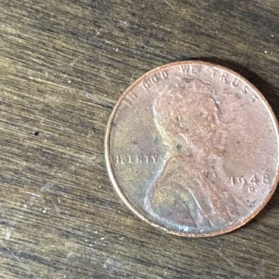 1948 D Lincoln Wheat Penny - Errors On Top Rim, "L" On Rim - Image 2 of 3