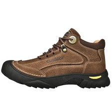 HIKEUP Men's Outdoor Hiking Shoes Cow Leather Winte Boot Waterproof Non-Slip Tre