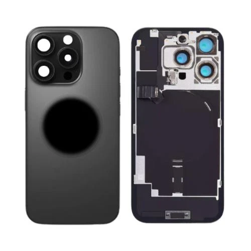 BACK COVER PIASTRA VETRO CAMERA ANTENNA NFC PER APPLE IPHONE 16 PRO NERO BLACK