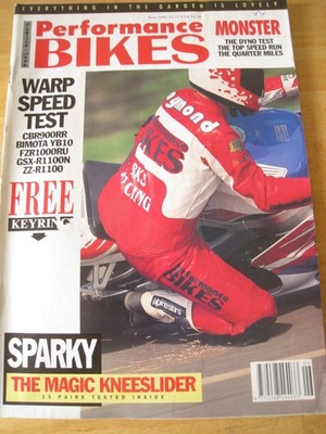 PERFORMANCE BIKES JUN 1992 WARP SPEED TEST SPARKY KNEESLIDER MONSTER DYNO TEST