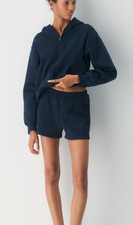 Aritzia TNA Black Sweatfleece Cozy Fleece Perfect Fit Mini Shorts Size: 2XL