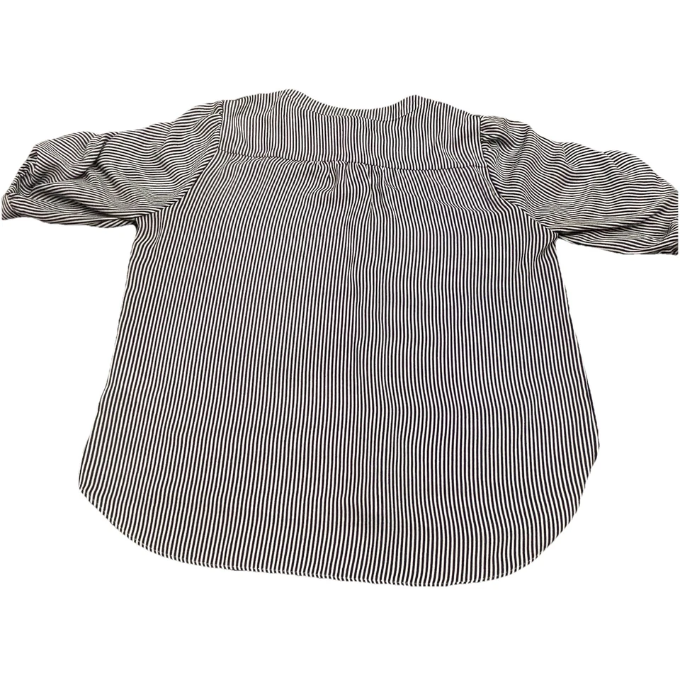 Blusa T Tahari de Gasa a Rayas Talla L Mangas con Volantes Oculta Bttn Carrera Oficina Foto 2 de 4