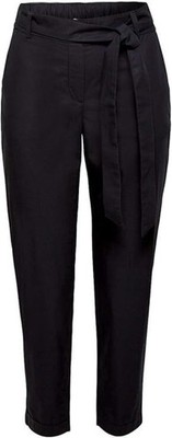 Esprit Damen Schwarze Hose mit Taillengürtel und Bindegürtel Stretch Gr.40