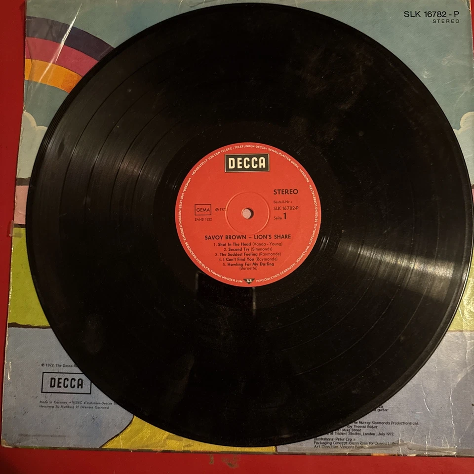 SAVOY BROWN ( LION'S SHARE ) ORIG 1972 VINYL die cut cover LP SLK 16782-P - Image 3 of 4