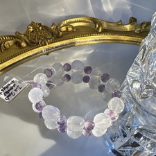 Natural Clear Quartz & Amethyst Bracelet 10-1...