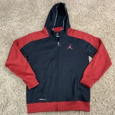 Air Jordan Jumpman Therma-Fit Hoodie Sz Large (12-13 Yrs) Black Red Jacket