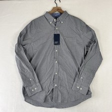 Crown  Ivy Men  s Large Blue Plaid Button Down Shirt Classic Fit NWT