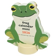 GreetingLife Mini Frog Desktop Calendar 2026, Animal Die Cut Multi-color