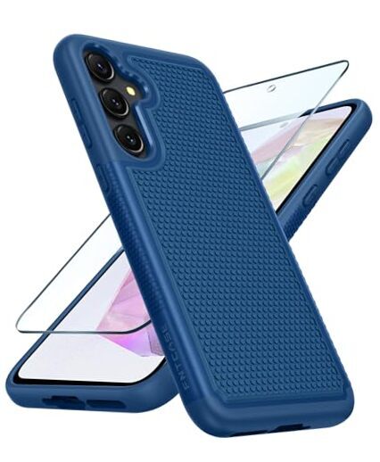 for Samsung Galaxy-5G Case: Dual Layer Protective Heavy Duty Cell A35 Blue