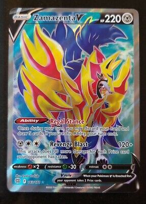 Original Carta Pokemon Lendaria ultra rara Zamazenta V em Promoção