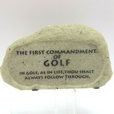 First Commandment of Golf Rock Plaque Words of Wisdom Russ Berrie