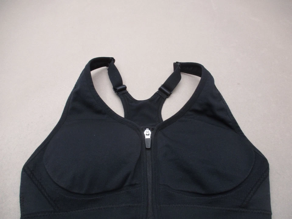 Sujetador deportivo MARIKA talla M para mujer forrado negro inalámbrico cremallera frontal corredor trasero 9A Foto 2 de 4