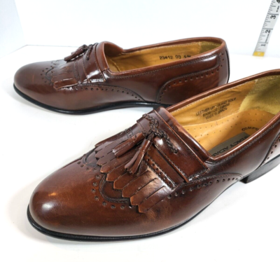 Stacy Adams Men\'s Size 9.5M Genuine Snake Skin Brown tassel Shoes Loafers. Right s-l400.jpg main image 2