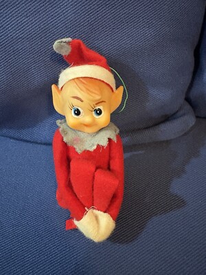 Vintage Christmas Knee hugger Pixie Elf 8  Tall Pointy Ears