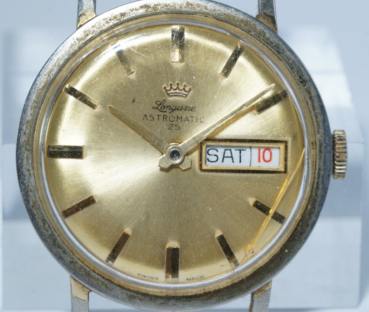 LONGUNE Astromatic 25 Wrist Watch, Gold Filled, Swiss Made, NEEDS