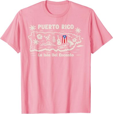 Puerto Rico La Isla del Encanto Puerto Rican Flag Retro T-Shirt