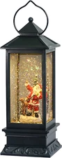 Christmas Snow Globe Lantern with Music, Battery Operated Lighted Swirling Glitt