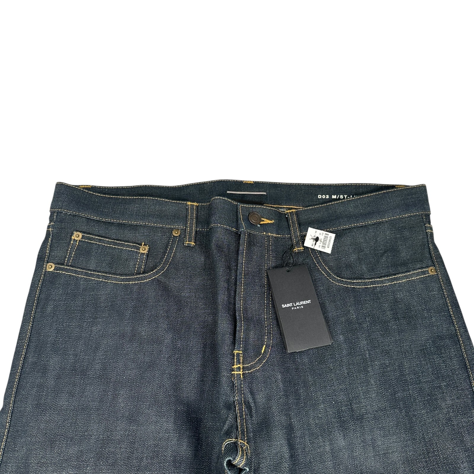 Jeans Yves Saint Laurent Paris D03 M ST LW Uomo 36 Blu Scuro Denim YSL Giappone Nuovo