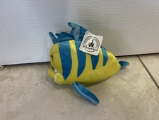 With Tags-Disney Parks Authentic Original The Little Mermaid Flounder 9  Plush