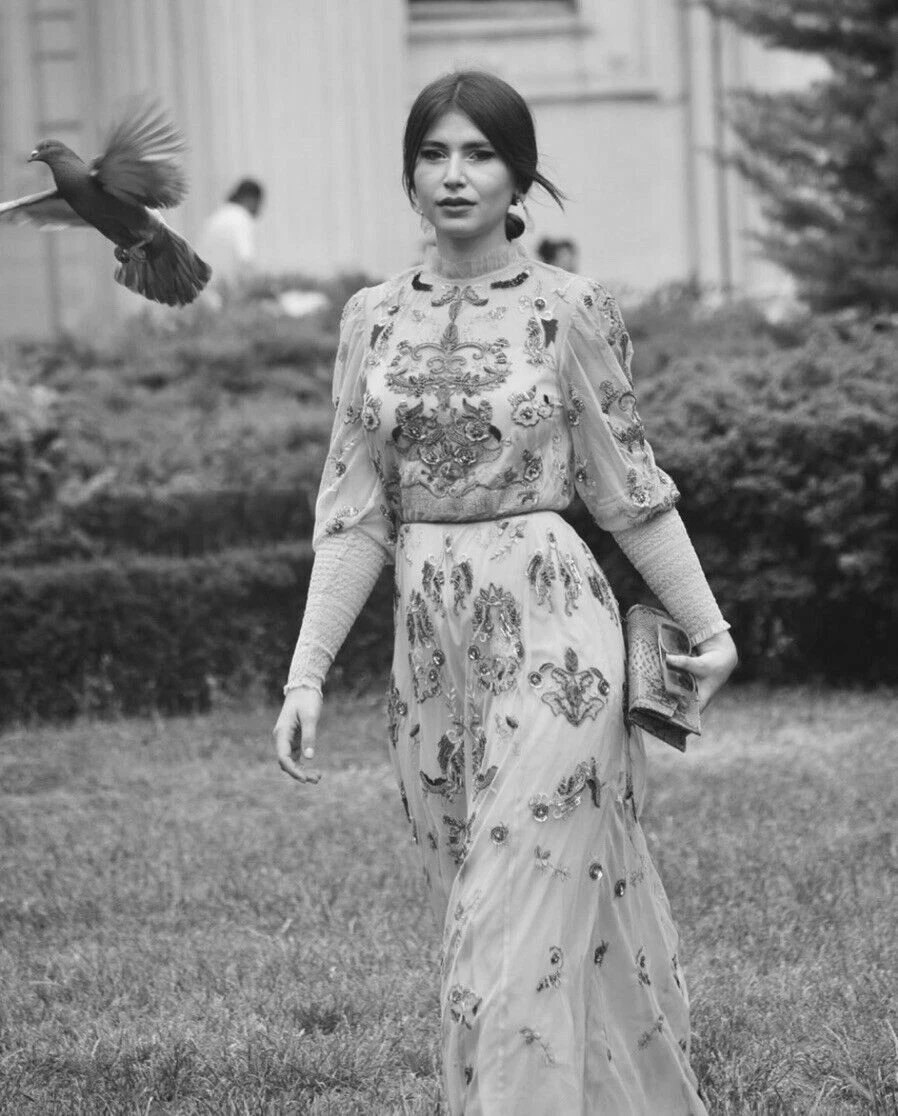 Zara embroidered store maxi dress