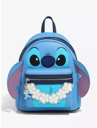 NWT Loungefly Disney Lilo & Stitch Figural Stitch with Lei Mini Backpack - Picture 1 of 9