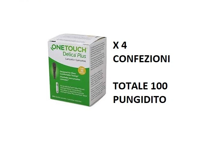 LIFESCAN ONE TOUCH DELICA PLUS 100 LANCETTE PUNGIDITO (4 confezioni da 25) SCAD 07/2028