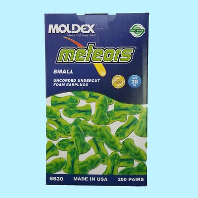 Meteors  Disposable Earplugs, Foam, Green, Uncorded, Small Moldex 6630