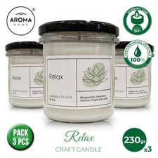 CANDELA PROFUMATA CERA NATURALE SOIA DEODORANTE PROFUMO CASA 230 gr - PACK 3 PZ