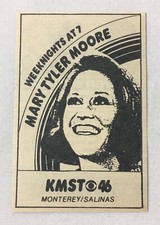 1978 small KMST tv ad ~ MARY TYLER MOORE weeknights at 7
