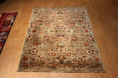 Fine Quality Genuine Handmade Hand-knotted Oriental Rug 6'x8' Vegetable Dyed