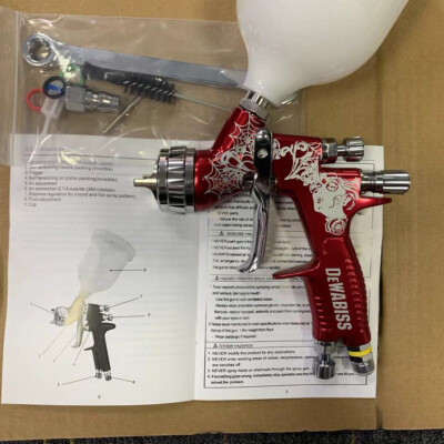 Red Spray Gun 1.3mm Nozzle TE20 PRO LITE LVMP Paint Tool 600ml for Devilbiss