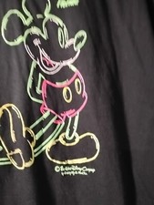 Rare Neon Vintage 80s Made In USA Sherry Mickey Mouse LARGE Tee T Shirt Disney