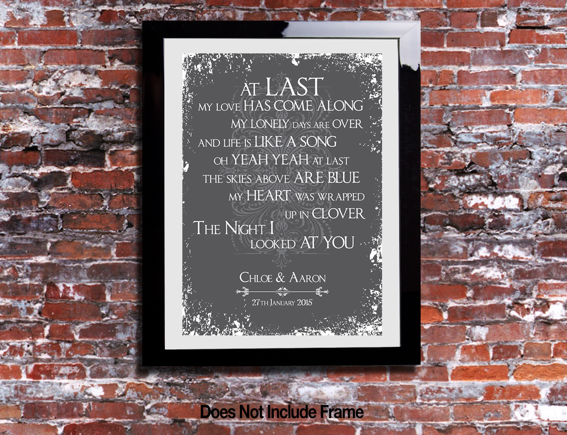 Etta James At Last Lyrics Print Anniversary Song Personalised