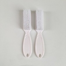 2 PC MANICURE PEDICURE NAIL CLEANING SCRUB BRUSH ART POWDER DUST US SELLER