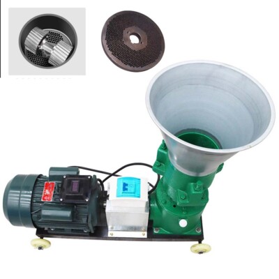 2mm+6mm Animal Feed Pellet Mill Machine Granulator Two Head Roller 150kg/h 220V