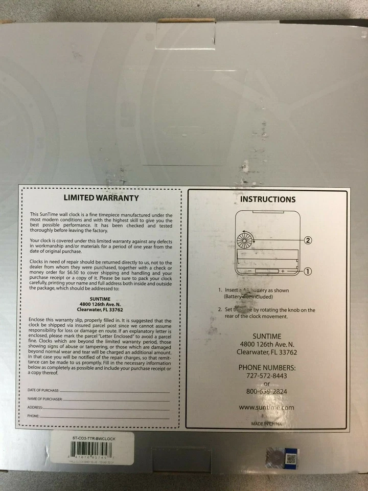 Reloj de Pared SunTime NCAA Texas Tech Red Raiders - Azul Bebé NUEVO Foto 3 de 3