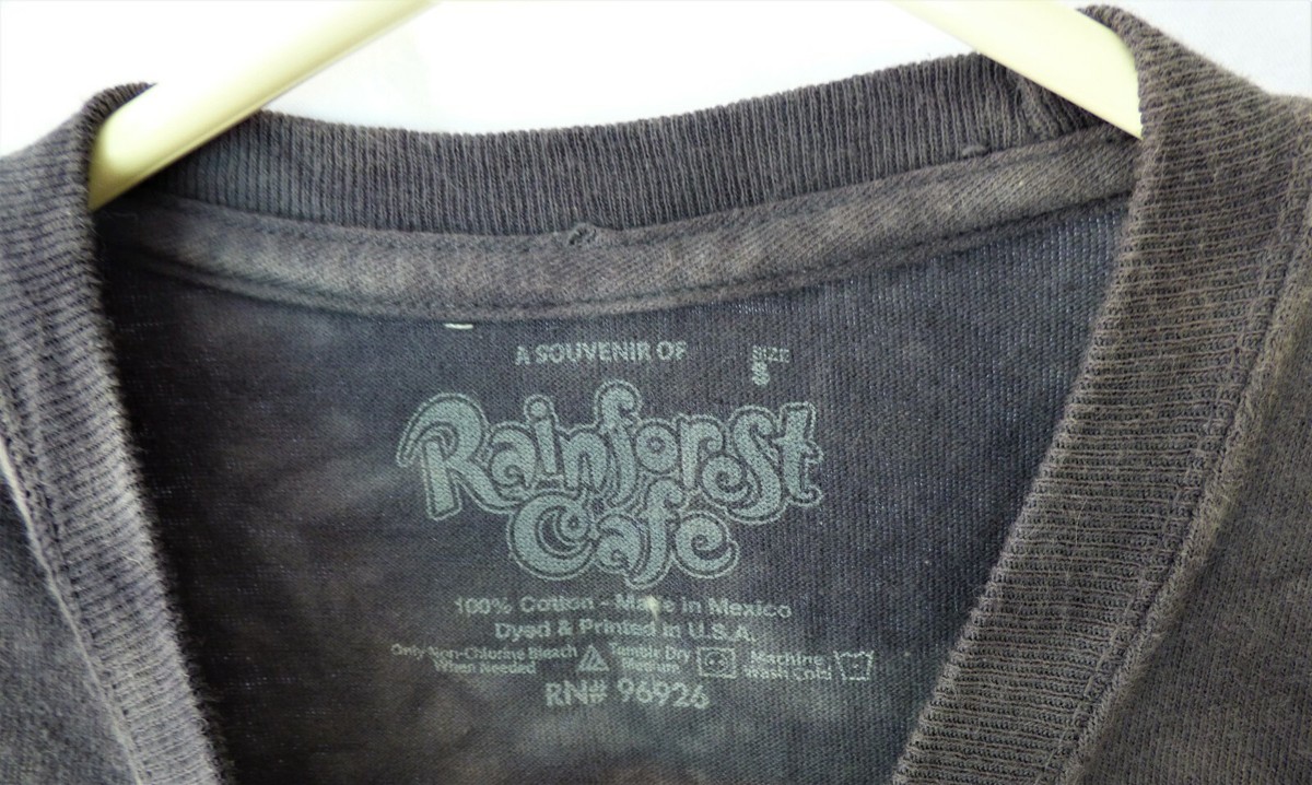 Rainforest Cafe Black Tye Dye T Shirt Rhinoceros Front Size Small