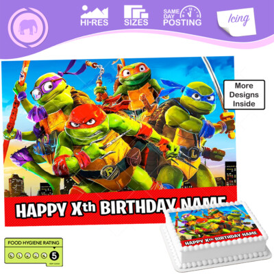 Teenage Mutant Tortenaufleger Ninja Schildkröte essbar personalisierte Größen inkl. Costco