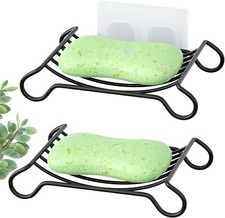2 Pack Shower Soap Holder, Adhesive Bar Soap Holder for Shower Wall, Stainless