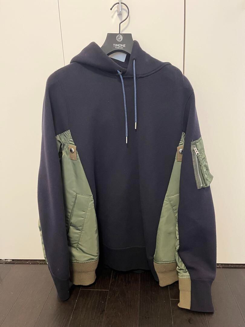 sacai Sponge Sweat Ma-1 docking sweatshirt pullover Hoodie sacai Sponge Sweat Ma-1 docking sweatshirt pullover Hoodie