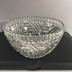 Vintage Anchor Hocking Stars & Bars Clear Crystal Glass CANDY DISH (NO LID)