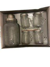 Cocktail Shaker With Measure Makes . Four Mini Drinks Jars With Straws
