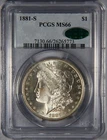 1881-S Morgan Silver Dollar PCGS CAC MS66 $1