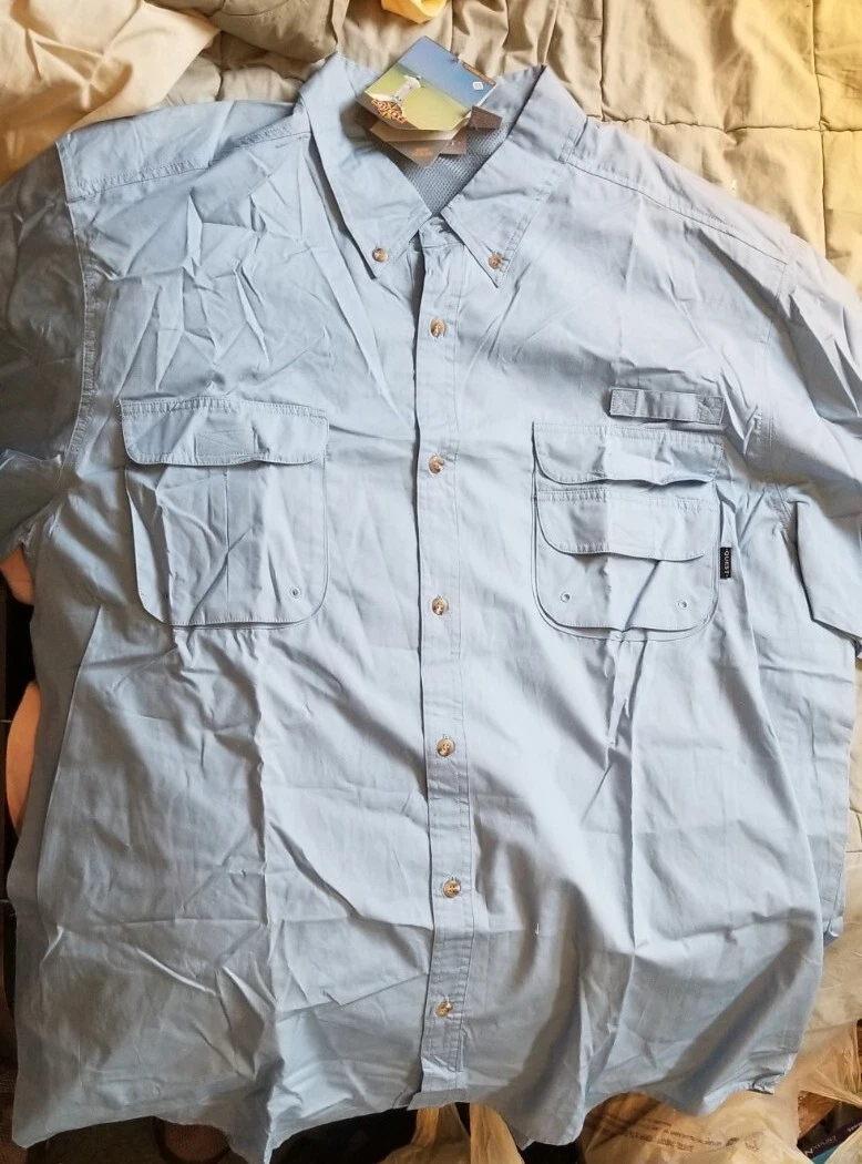 Mens Blue Quest Vented L Sleeve Fishingsporting Shirt Vented w closure on  back | eBay